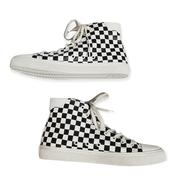 Saint Laurent Sneakers Women's Checkerboard Hightop Leather - Picture 9 of 12